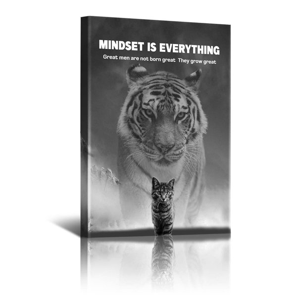 Trinx Mindset Is Everything Tiger Cat Wrapped Canvas Photograph Wayfair